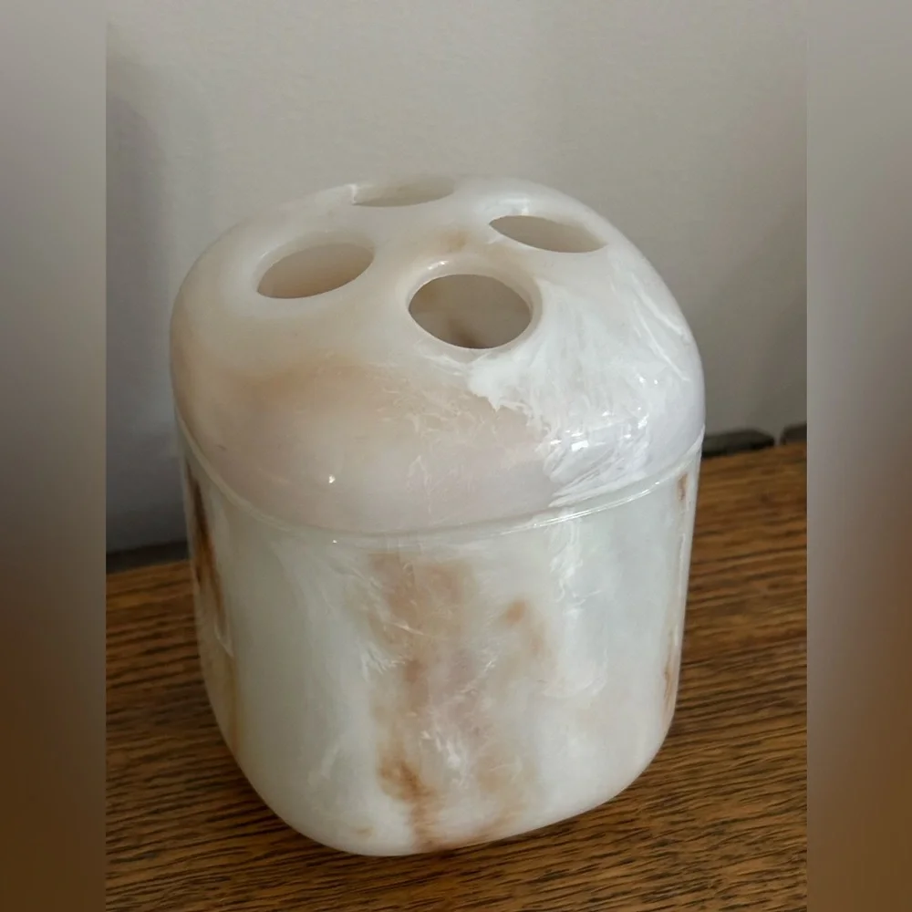Vintage 80s Celluloid Toothbrush Holder